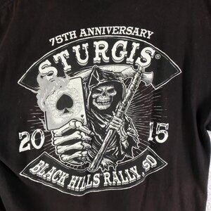 Surgis Bike Tee Mens Extra Large Black Double Sided Black Hills Rally 2015 Crew